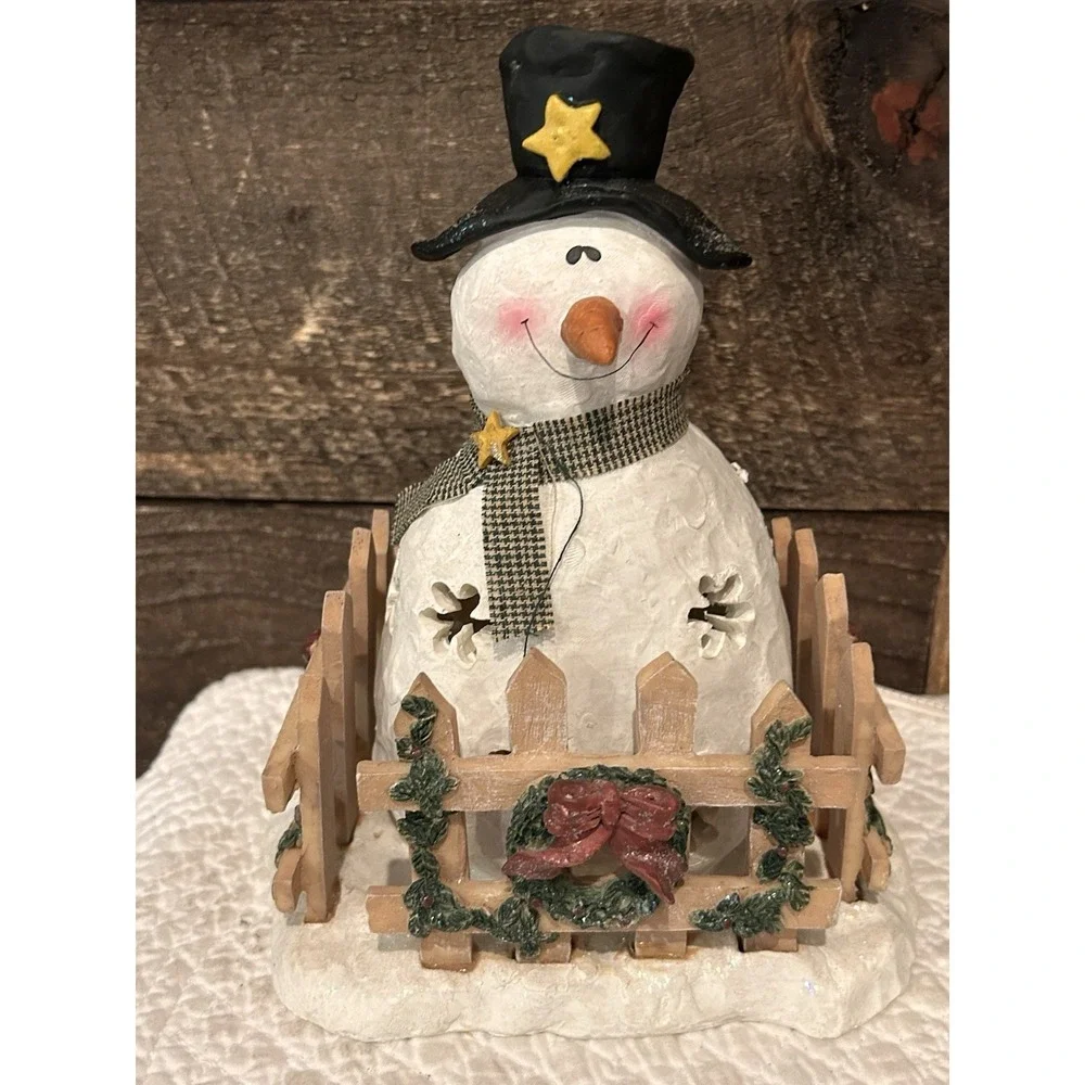 Crazy‎ Mountain Snowman Night Light Vintage 1990 EUC Works